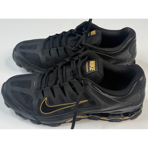 Nike Men's Reax 8‎ TR Black Metallic Gold Workout Shoes Size 9